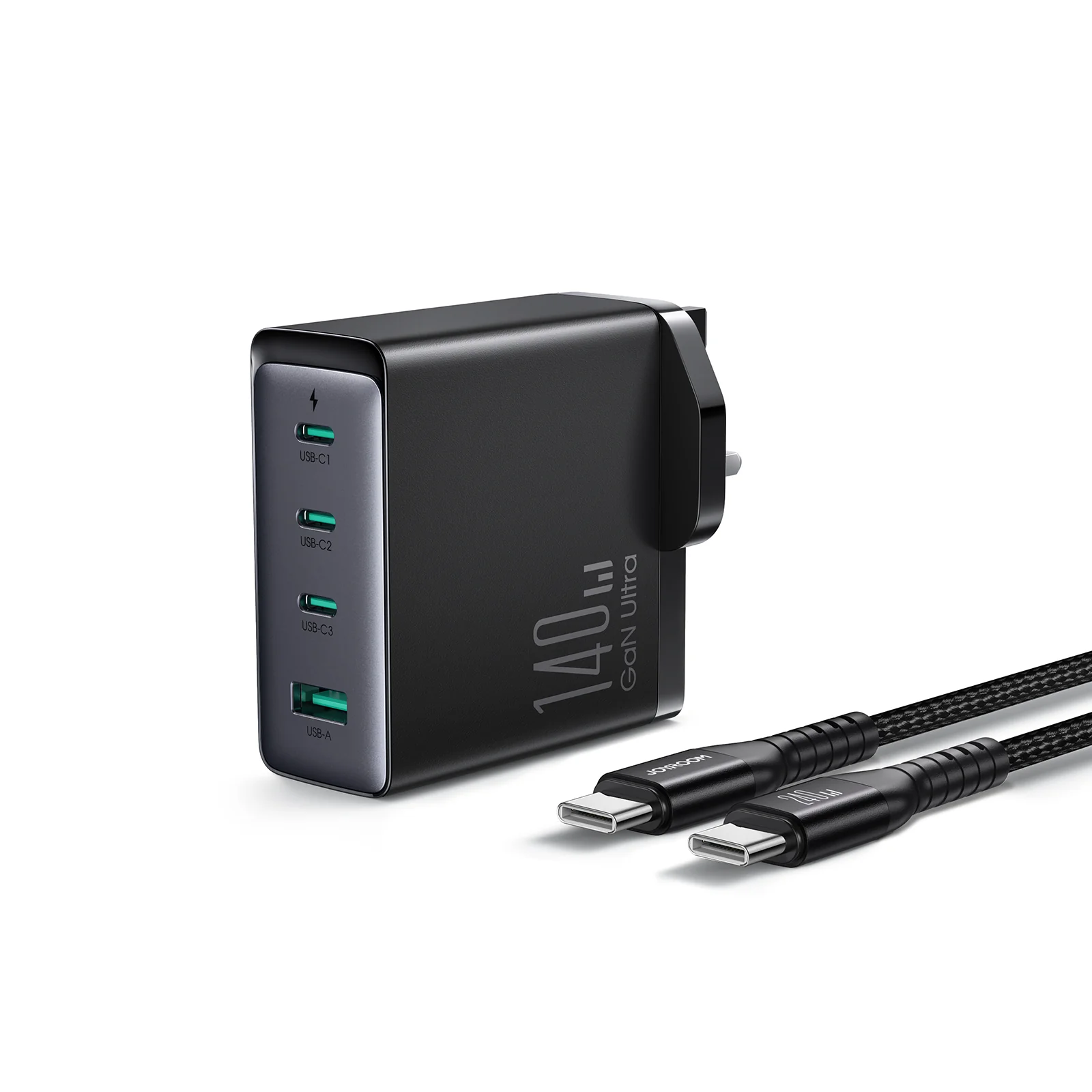 image_2026-04-30_201306379 Joyroom 140W GaN Ultra Fast Charger JR-TCG05 (C to C 1.2m Cable Included) – 3 Pin - Image 1
