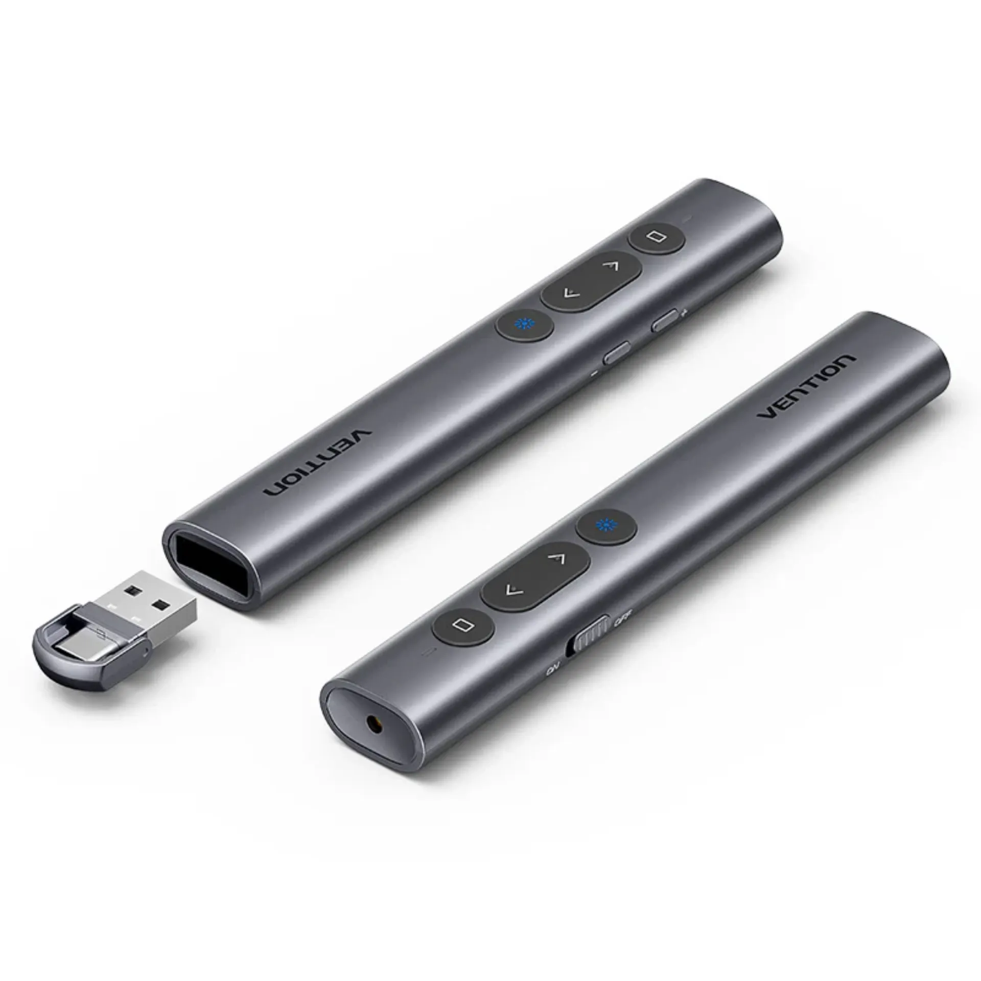800x800_2b1eeaf1-f4df-4643-9cb7-10664fa8ee57.webp Vention Wireless Presentation Clicker with Red Laser Pointer - Image 1