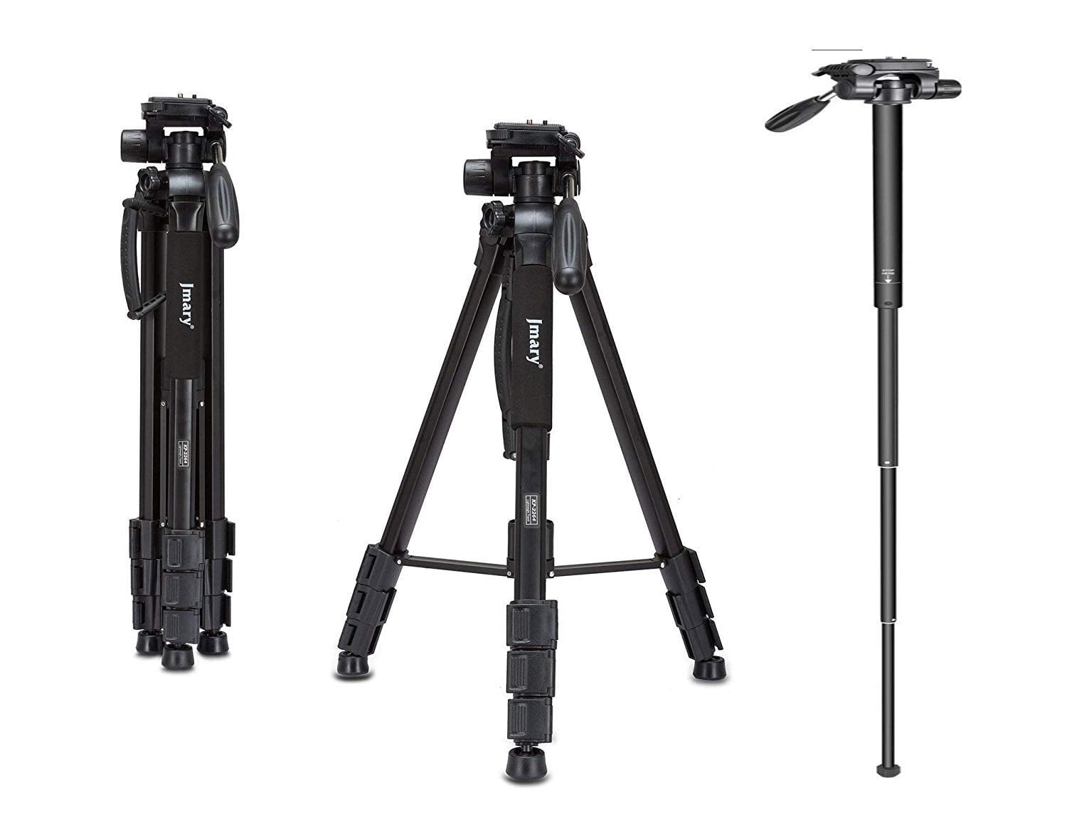 Jmary-KP-2599-Professional-Camera-Tripod-and-Monopod.jpeg Jmary KP2599 Professional Camera Tripod and Monopod Black Color - Image 1