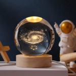 3D Crystal Ball Galaxy Night Light with LED Base