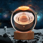 3D Crystal Ball Saturn Night Light with LED Base