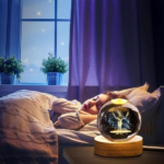 3D Crystal Ball Deer Night Light with LED Base - Image 2