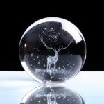 3D Crystal Ball Deer Night Light with LED Base - Image 3